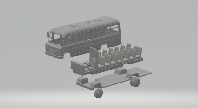 City bus miniature 3D Print Model in Vehicle 3DExport