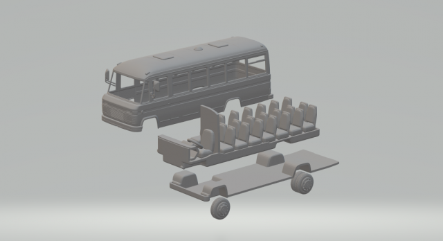 Mercedes-Benz o 309 passenger 3D प्रिंट मॉडल .c4d .max .obj .3ds .fbx .stl .blend 