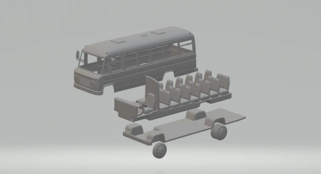 Mercedes-Benz o 309 passenger 3D Print Model .c4d .max .obj .3ds .fbx .stl .blend 