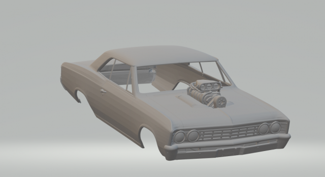 Cherolet chevelle browler Modello di stampa 3D .c4d .max .obj .3ds .fbx .stl .blend 