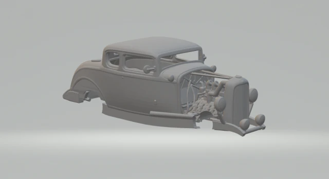 HOT ROD 32 3D Print Model .c4d .max .obj .3ds .fbx .stl .blend 