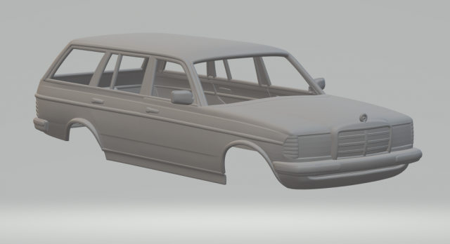 Mercedes-Benz E-class W123 estate 1975 3D-printmodel .c4d .max .obj .3ds .fbx .stl .blend 