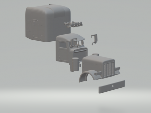 Peterbilt 379 cabin 3D 프린트 모델