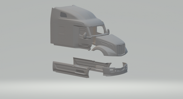 Peterbilt 579 cabin2022 3D-Druckmodell .c4d .max .obj .3ds .fbx .stl .blend 
