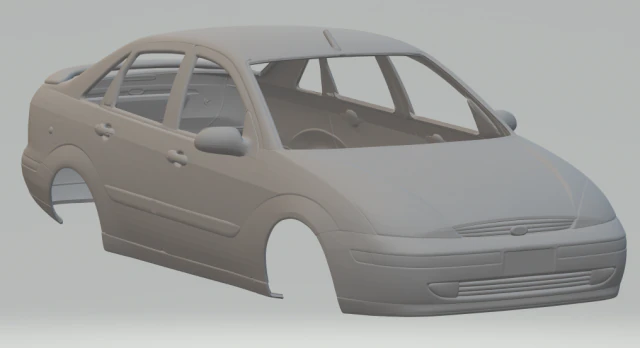 Focus sedan 3D Print Model .c4d .max .obj .3ds .fbx .stl .blend 