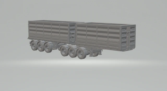 Double trailer grain 3D Print Model .c4d .max .obj .3ds .fbx .stl .blend 