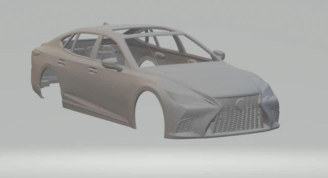 2022LexusLS500FSport 3D Print Model .c4d .max .obj .3ds .fbx .stl .blend