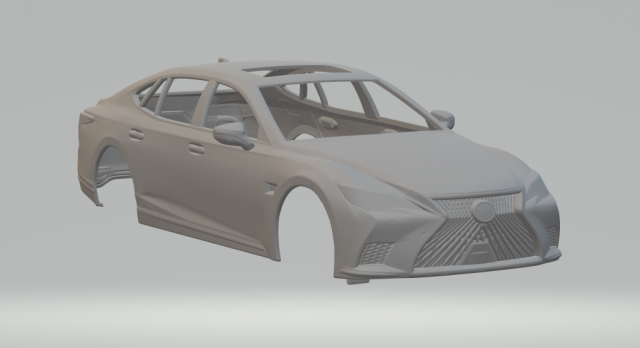 2022 Lexus LS500h Facelift Model Cetak 3D .c4d .max .obj .3ds .fbx .stl .blend 