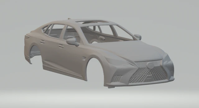 2022 Lexus LS500h Facelift 3D Print Model .c4d .max .obj .3ds .fbx .stl .blend