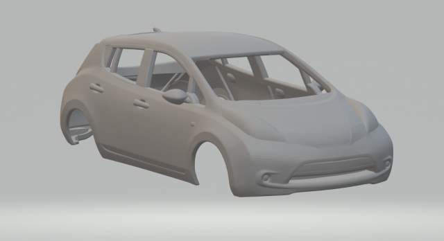 Nissan leaf 3Dプリントモデル .c4d .max .obj .3ds .fbx .stl .blend 