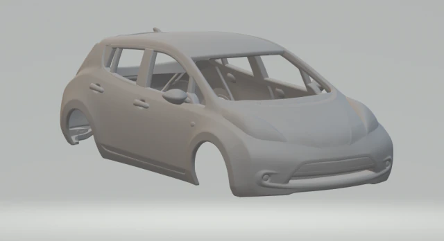 Nissan leaf 3D Print Model .c4d .max .obj .3ds .fbx .stl .blend