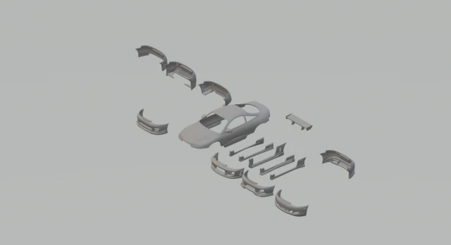 Mitisubishi eclipse 3D Print Model .c4d .max .obj .3ds .fbx .stl .blend 