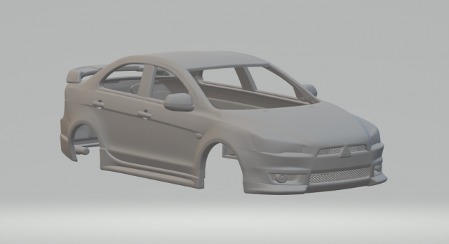 Mitsubishi Lancer gt 3D Print Model .c4d .max .obj .3ds .fbx .stl .blend 