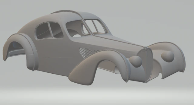 Bugatti atlantic 3D Print Model .c4d .max .obj .3ds .fbx .stl .blend