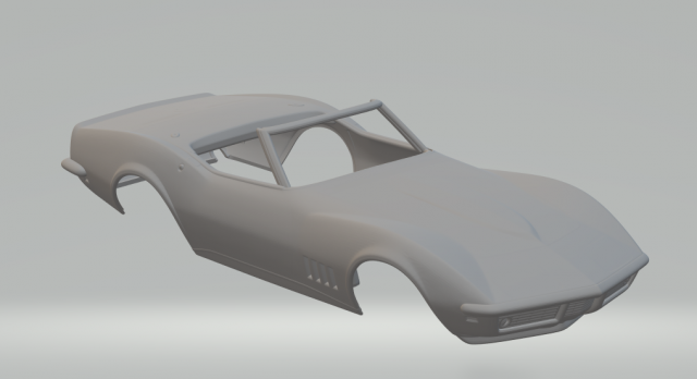 Chevrolet corvette 68 3Dプリントモデル .c4d .max .obj .3ds .fbx .stl .blend