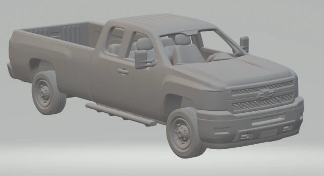 CHEVROLET silverado long bed 3D Print Model .c4d .max .obj .3ds .fbx .stl .blend 
