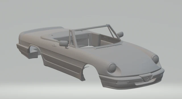 Alfa romeo spider 3D Print Model .c4d .max .obj .3ds .fbx .stl .blend