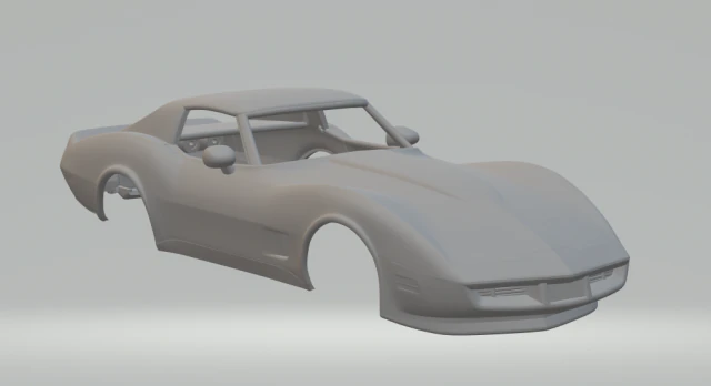 Chevrolet corvette stingray 1980 3D Print Model .c4d .max .obj .3ds .fbx .stl .blend 