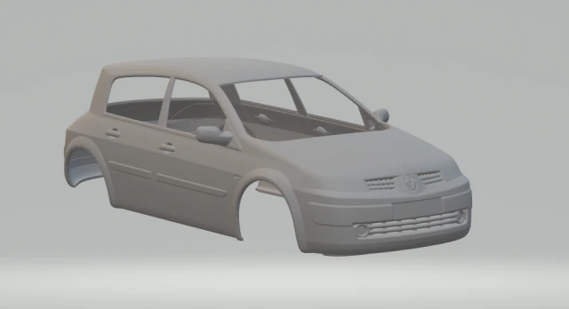 Renault megane 4 doors 3D Print Model .c4d .max .obj .3ds .fbx .stl .blend 
