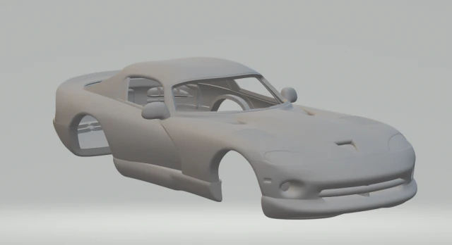 Dodge viper 97 3D Print Model .c4d .max .obj .3ds .fbx .stl .blend 