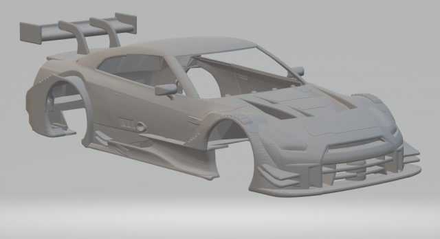 Nissan gtr race car 3D Baskı Modeli .c4d .max .obj .3ds .fbx .stl .blend 