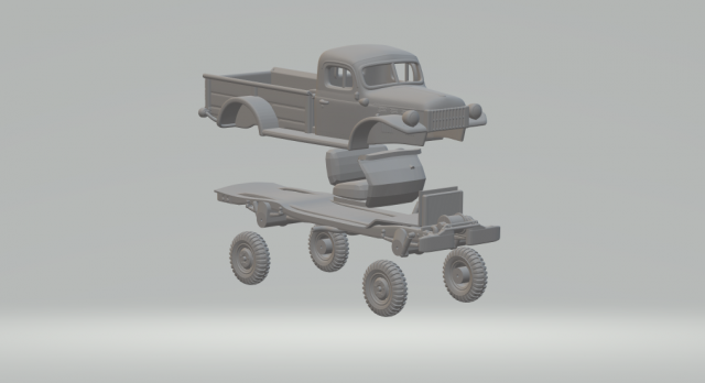 Dodge Power Wagon 1946 3D 打印模型 .c4d .max .obj .3ds .fbx .stl .blend