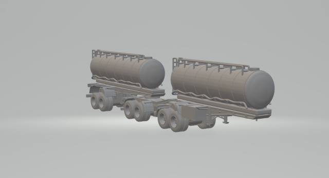 Double trailer tank brazilian Modello di stampa 3D .c4d .max .obj .3ds .fbx .stl .blend 