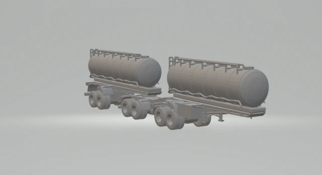Double trailer tank brazilian 3D Print Model .c4d .max .obj .3ds .fbx .stl .blend 