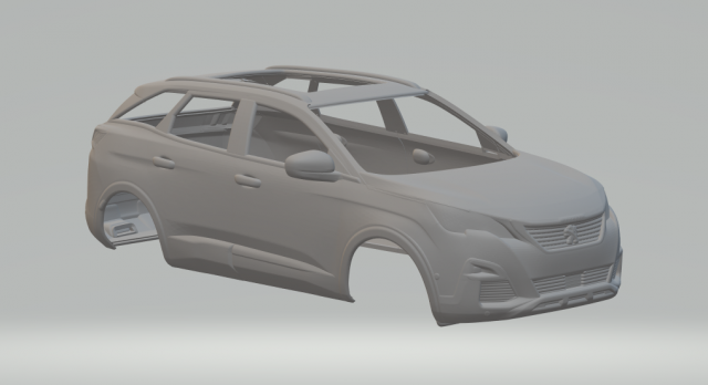 Peugeot 3008 3Dプリントモデル .c4d .max .obj .3ds .fbx .stl .blend 