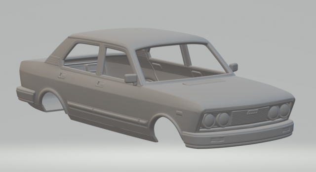 Fiat 132 sedan 3D Print Model .c4d .max .obj .3ds .fbx .stl .blend 