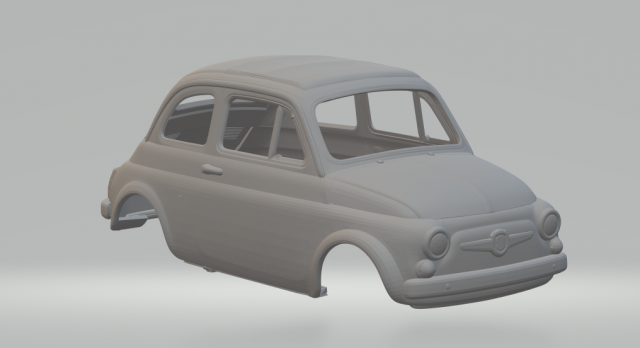 Fiat Abarth 595 3Dプリントモデル .c4d .max .obj .3ds .fbx .stl .blend 