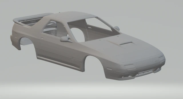 Mazda rx7 1990 3D Print Model .c4d .max .obj .3ds .fbx .stl .blend 