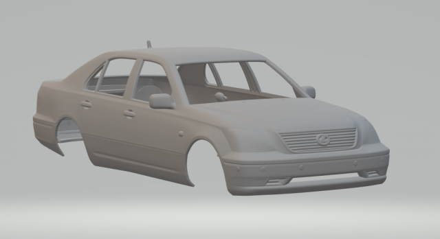 Lexus ls 2003 3Dプリントモデル .c4d .max .obj .3ds .fbx .stl .blend 