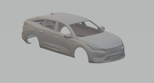 Peugeot 408 3D Print Model .c4d .max .obj .3ds .fbx .stl .blend 