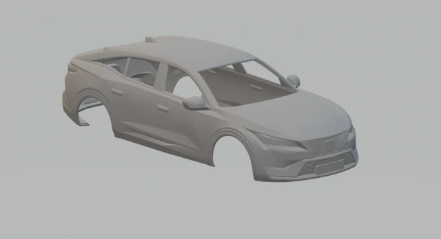 Peugeot 408 3D Print Model .c4d .max .obj .3ds .fbx .stl .blend 