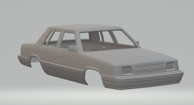 Dodge aries k sedan 1988 3D 打印模型 .c4d .max .obj .3ds .fbx .stl .blend 