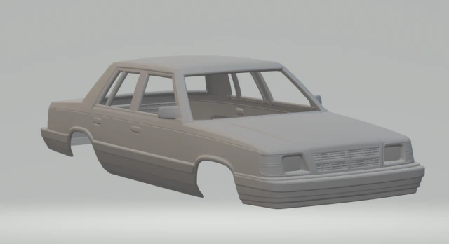 Dodge aries k sedan 1988 3D Print Model .c4d .max .obj .3ds .fbx .stl .blend