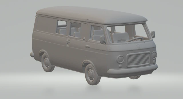 Fiat 238 bus 3D Print Model .c4d .max .obj .3ds .fbx .stl .blend 