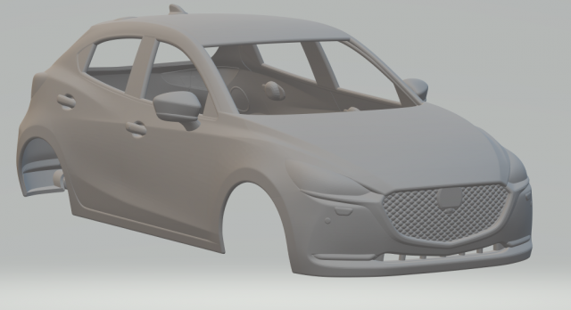 Mazda 2 2020 3D प्रिंट मॉडल .c4d .max .obj .3ds .fbx .stl .blend 