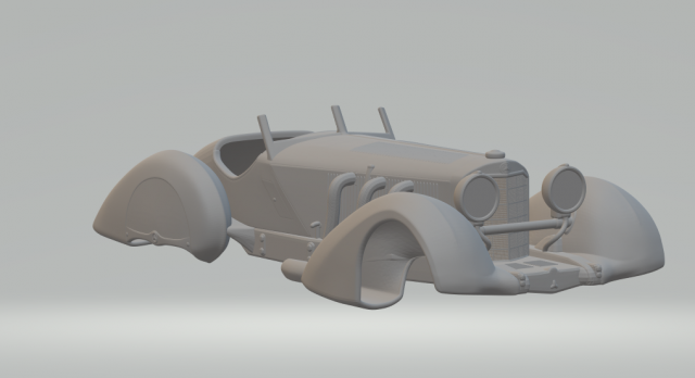 Mercedes-Benz SSK Roadster 1930 Modello di stampa 3D .c4d .max .obj .3ds .fbx .stl .blend 