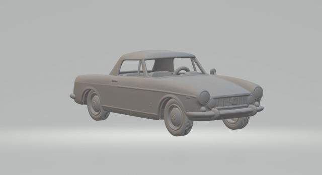 FIAT 1600 S CABRIOLET 1963 3D Print Model .c4d .max .obj .3ds .fbx .stl .blend 
