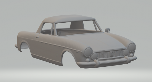 FIAT 1600 S CABRIOLET 1963 body Modèles 3D en vedette .c4d .max .obj .3ds .fbx .stl .blend 