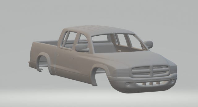 Dodge dakota quadcab 3D 프린트 모델 .c4d .max .obj .3ds .fbx .stl .blend 