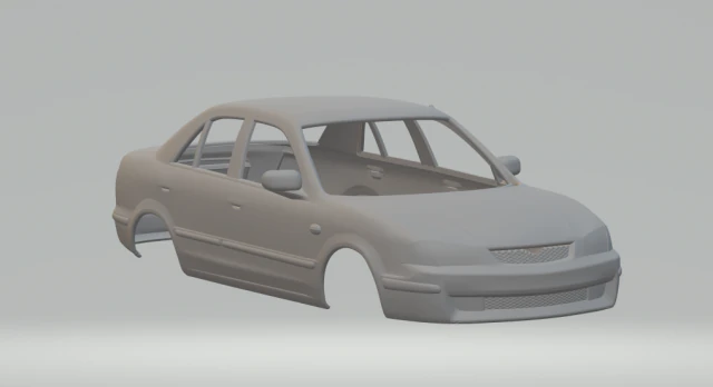 Mazda 323 sedan 98 body 3D Print Model .c4d .max .obj .3ds .fbx .stl .blend 