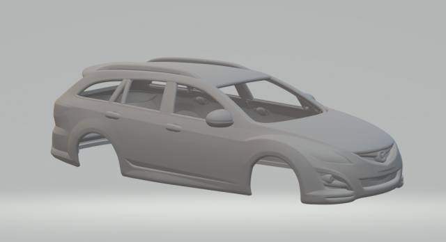 Mazda 6 3D Print Model .c4d .max .obj .3ds .fbx .stl .blend