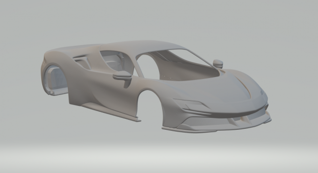FERRARI SF90 STADALE 2021 3D 프린트 모델 .c4d .max .obj .3ds .fbx .stl .blend 