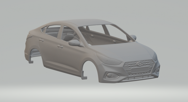 Hyundai accent 3D-printmodel .c4d .max .obj .3ds .fbx .stl .blend 