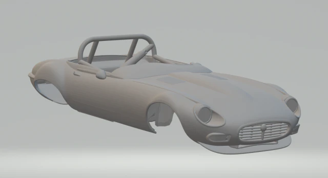Jaguar E-Type Group 44 Racing Car 3D Print Model .c4d .max .obj .3ds .fbx .stl .blend
