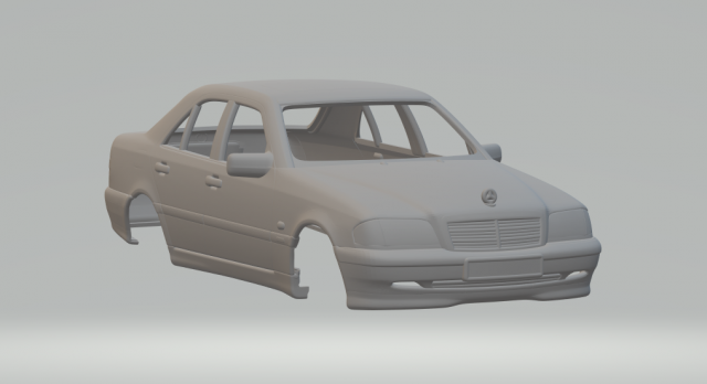 Mercedes benz c w202 3D प्रिंट मॉडल .c4d .max .obj .3ds .fbx .stl .blend 