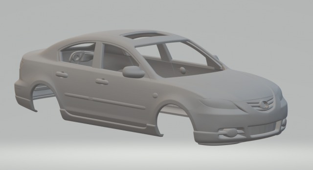 Mazda 3 sedan mk1 Modèles 3D en vedette .c4d .max .obj .3ds .fbx .stl .blend 